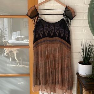 Free People Printed Gauzy Mini Dress - Medium